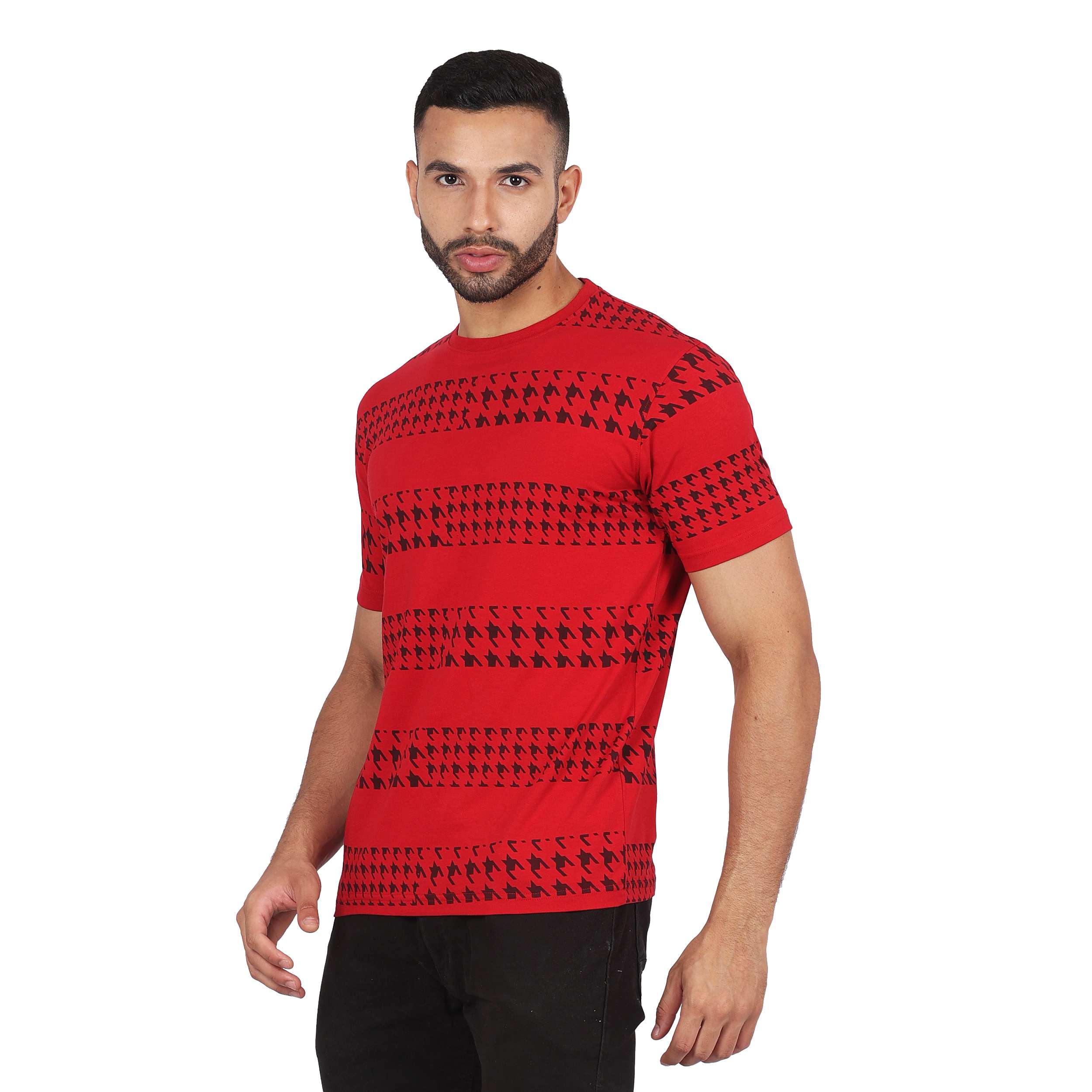 Barcelona Men's Solid Slim Fit Casual T-Shirt - MAROON