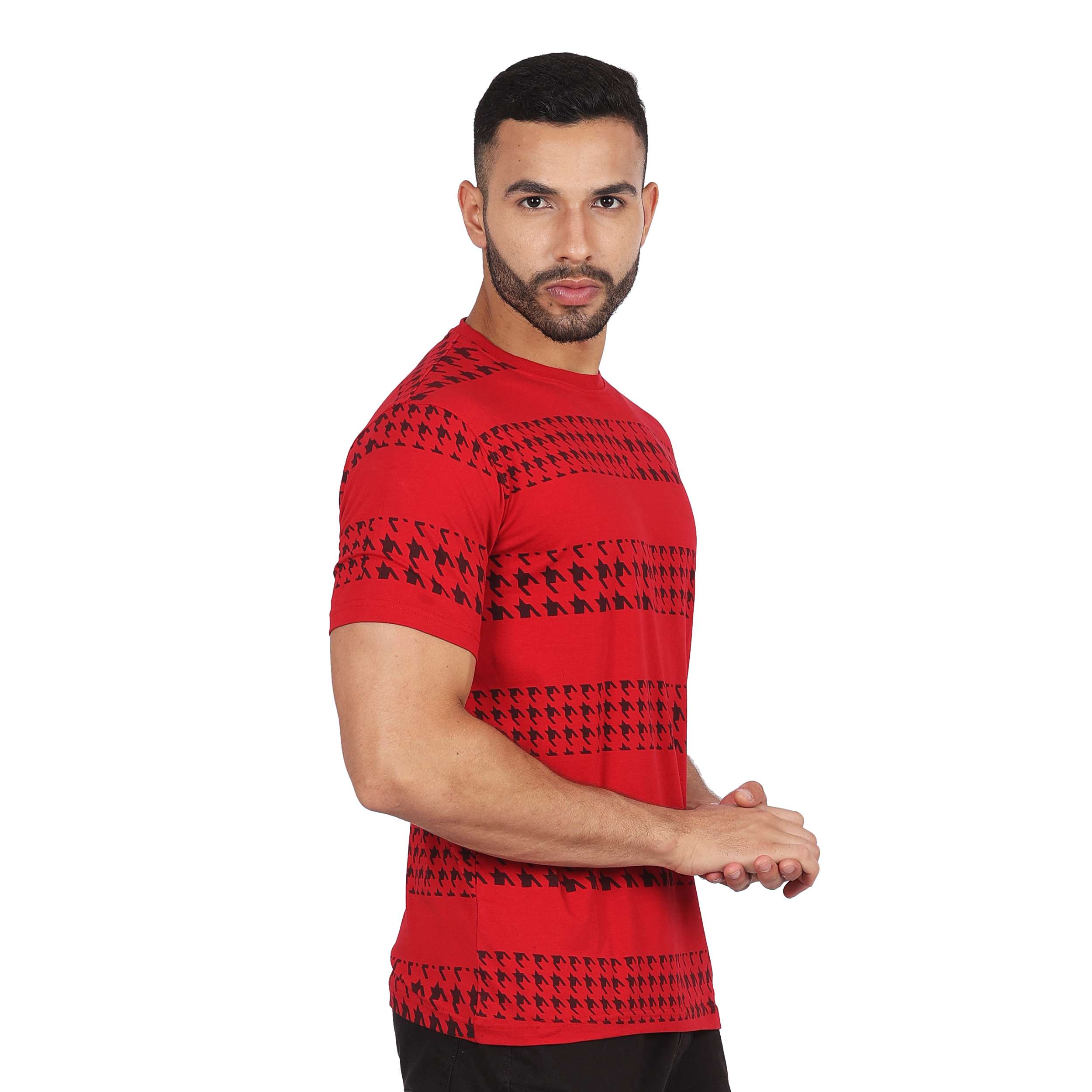 Barcelona Men's Solid Slim Fit Casual T-Shirt - MAROON