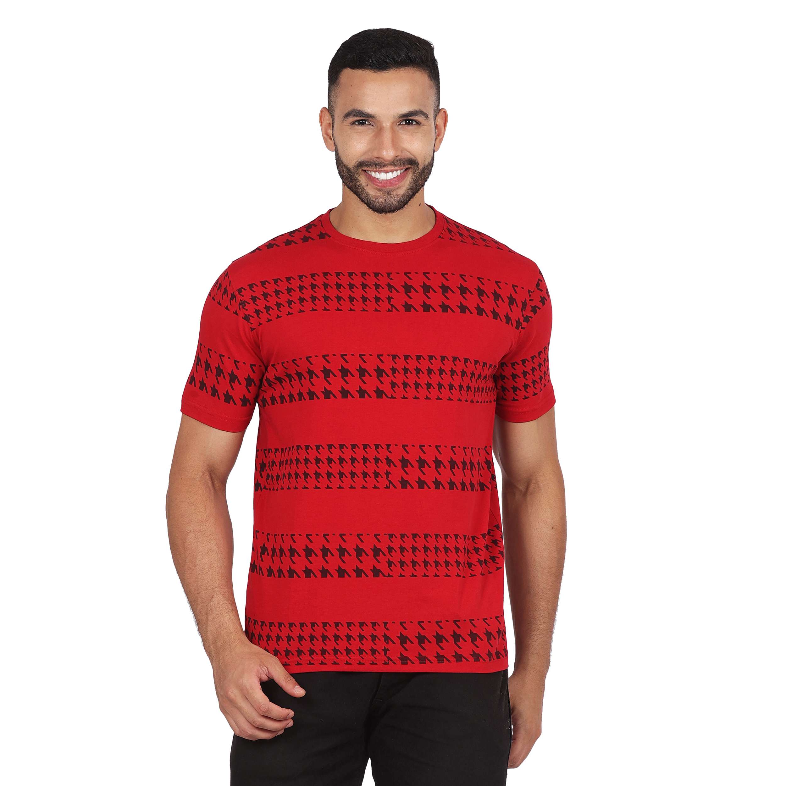 Barcelona Men's Solid Slim Fit Casual T-Shirt - MAROON